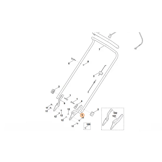 STIHL  Dolna część uchwytu kierującego, str. lewa 6371 763 4802